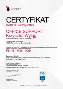 Certyfikat 18001